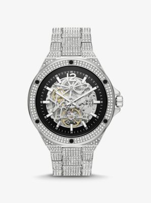 Limited-Edition Oversized Lennox Pavé Silver-Tone Watch | Michael Kors