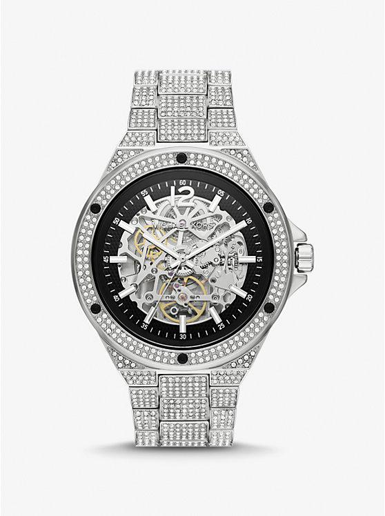 Limited-Edition Oversized Lennox Pavé Silver-Tone Watch image number 0