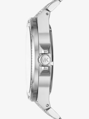 Limited-Edition Oversized Lennox Pavé Silver-Tone Watch image number 1