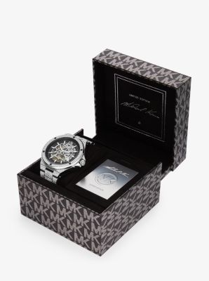 Limited-Edition Oversized Lennox Pavé Silver-Tone Watch | Michael Kors