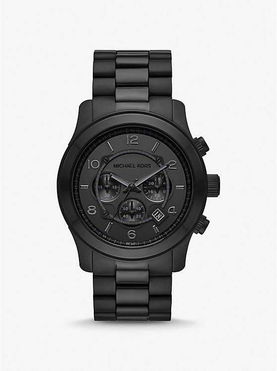 Oversized Runway Black-Tone Watch image number 0