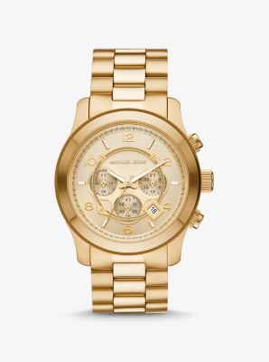 Oversized Runway Gold Tone Watch Michael Kors