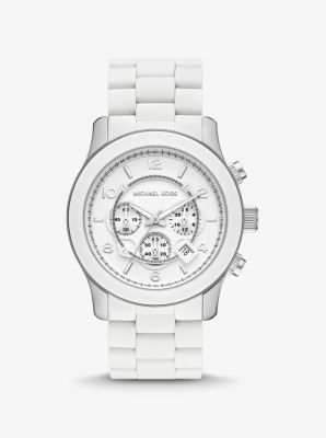 Oversized Runway White-Tone Watch | Michael Kors