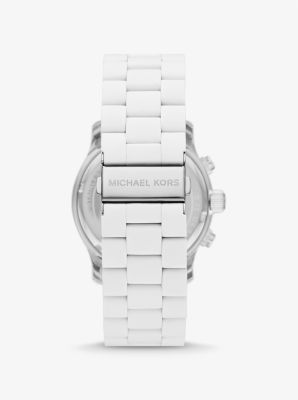 Oversized Runway White Tone Watch Michael Kors