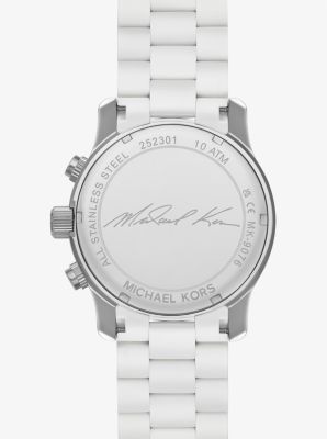 Michael kors white runway watch sale