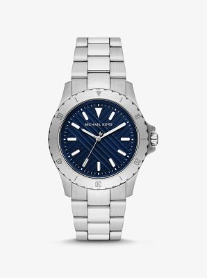 Michael kors silver on sale and blue watch