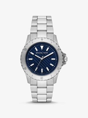 Oversized Lennox Silver-Tone Watch | Michael Kors | Quarzuhren