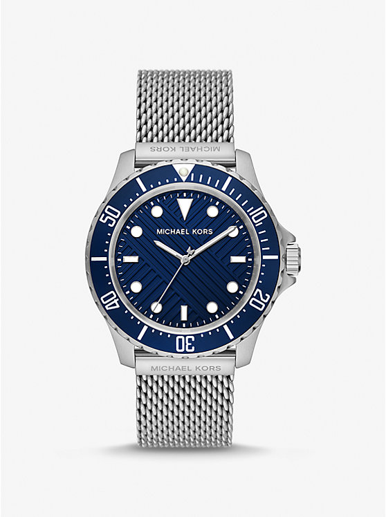 Oversized Slim Everest Silver-Tone Mesh Watch image number 0