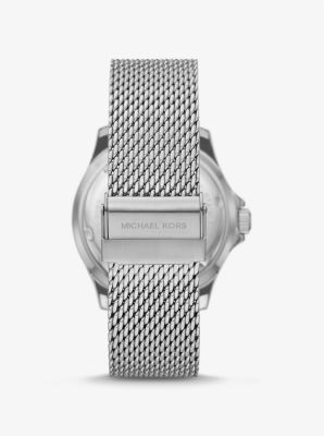 Oversized Slim Everest Silver Tone Mesh Watch Michael Kors Canada