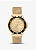 Oversized Slim Everest Gold-Tone Mesh Watch image number 0