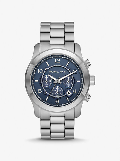 Oversized Hutton Silver-Tone Watch | Michael Kors Canada