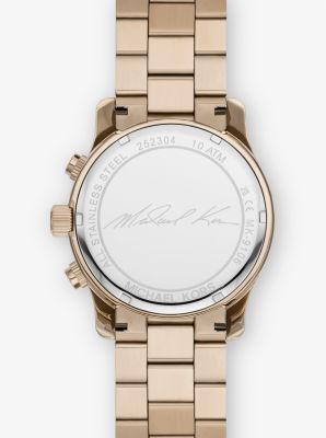 Oversized Runway Beige Gold-Tone Watch | Michael Kors