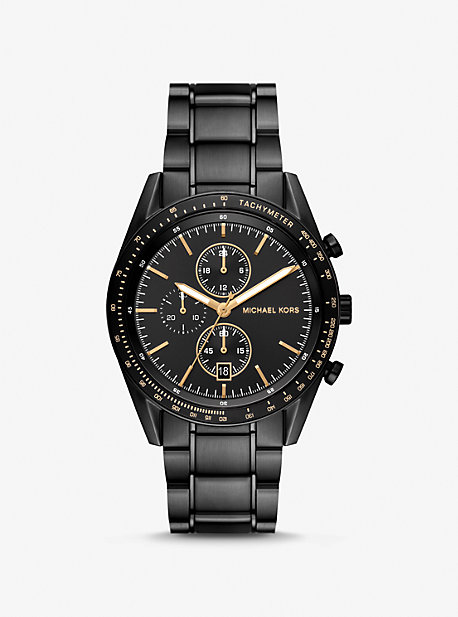 Oversized Everest Black-Tone and Silicone Watch | Michael Kors