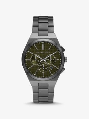 Oversized Lennox Gunmetal Watch | Kors Michael