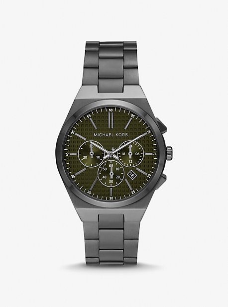 Michael Kors Oversized Lennox Gunmetal Watch In Grey