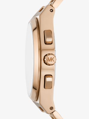 Oversized Lennox Beige Gold-Tone Watch
