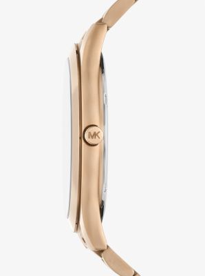 Oversized Slim Runway Beige Gold-Tone Watch | Michael Kors