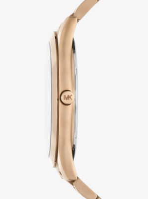 Oversized Slim Runway Beige Gold-Tone Watch | Michael Kors Canada