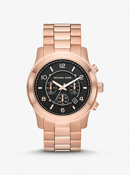 Oversized Cunningham Rose Gold-Tone and Silicone Watch | Michael Kors