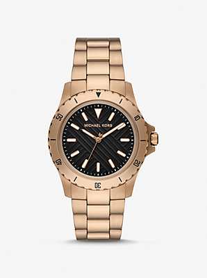 Oversized Everest Beige Gold-Tone Watch