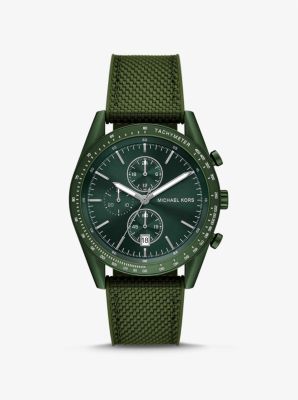 Oversized Accelerator Green-Tone and Nylon Watch | Michael Kors