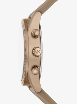 Beige Michael Kors Gold-Tone | Canada Oversized Watch and Nylon Accelerator