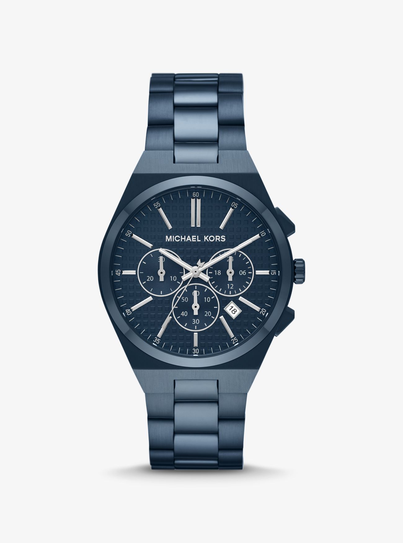 MK Oversized Lennox Blue-Tone Watch - Blue - Michael Kors