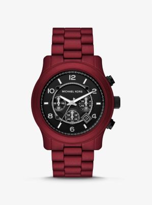 Oversized Runway Red-Coated Watch | Michael Kors
