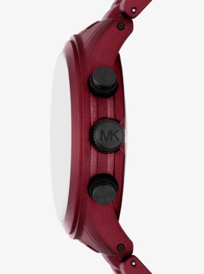 Oversized Runway Red Coated Watch Michael Kors