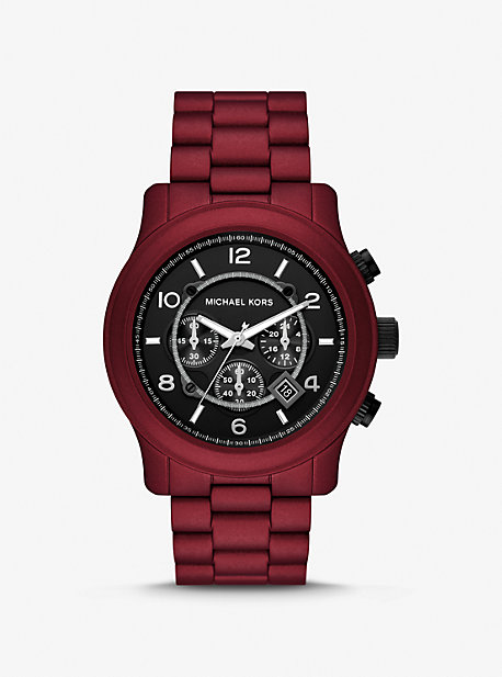 Michael Kors Oversized Runway Red-coated Watch