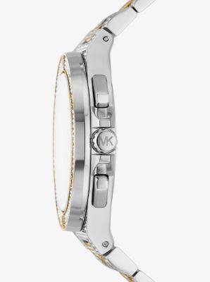 Oversized Lennox Pavé Two-Tone Watch