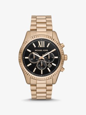 Gold and black michael kors watch men's best sale