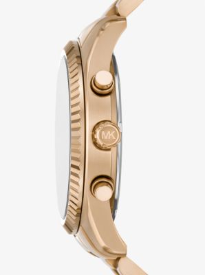 Oversized Lexington Beige Gold-Tone Watch image number 1