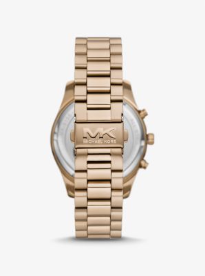 Reloj Lexington oversize en tono dorado beige image number 2