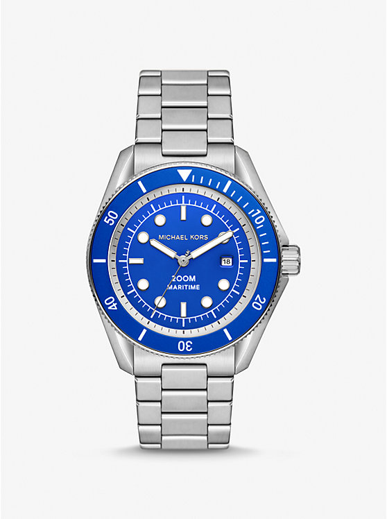 Oversized Maritime Silver-Tone Watch image number 0