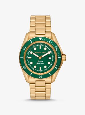 Shop Michael Kors Oversized Maritime Gold-tone Watch