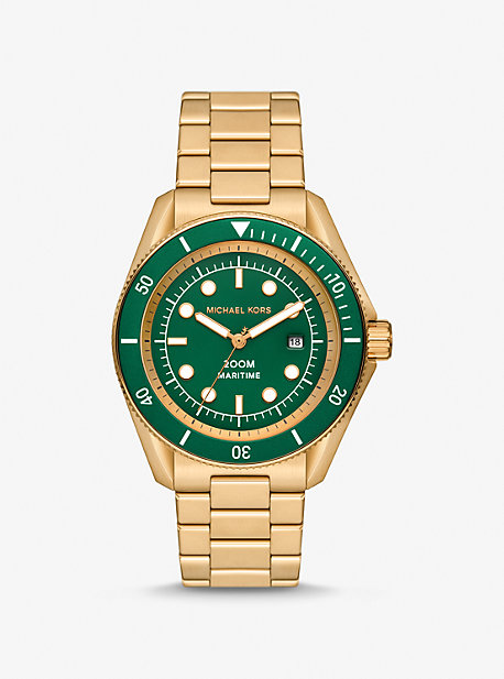 Shop Michael Kors Oversized Maritime Gold-tone Watch