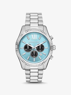 Shop Michael Kors Oversized Lexington Silver-tone Watch