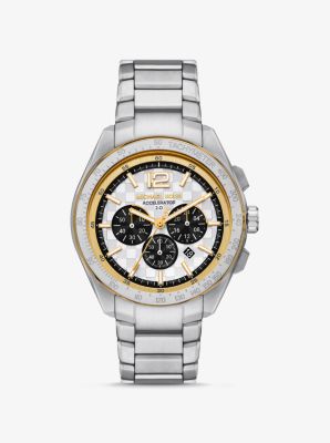 Michael kors silver chronograph watch sale