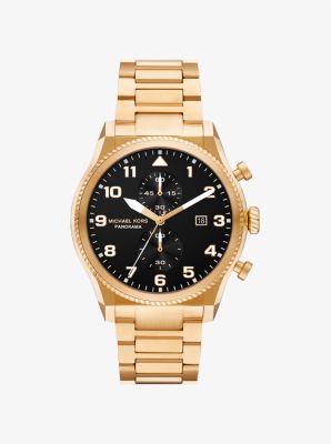 Oversized Panorama Gold-Tone Watch