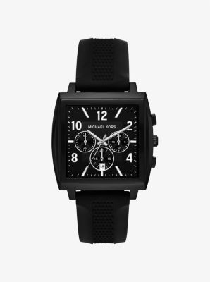 Montre Rhys noire surdimensionnée en silicone