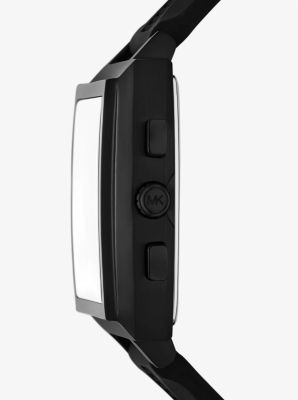 Montre Rhys noire surdimensionnée en silicone