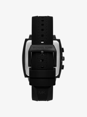 Montre Rhys noire surdimensionnée en silicone