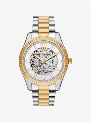Michael Kors Oversized Lexington Two-tone Watch In Gold