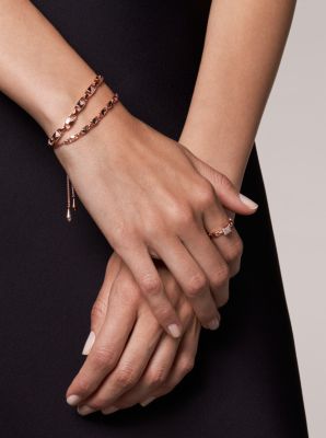 Armband Mercer Link aus Sterlingsilber mit Edelmetallbeschichtung und Schiebeknoten image number 2