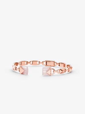 14K Rose Gold-Plated Sterling Silver Open Hinge Bangle image number 0