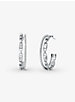 Precious Metal-Plated Sterling Silver Mercer Link Pavé Halo Hoops image number 0