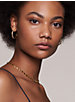 Precious Metal-Plated Sterling Silver Mercer Link Pavé Halo Hoops image number 2