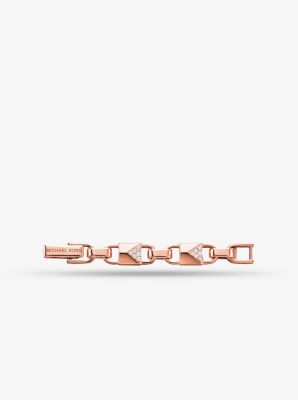 Precious Metal-Plated Sterling Silver Pav&eacute; Mercer Link Extender in DORADO ROSA | Michael Kors