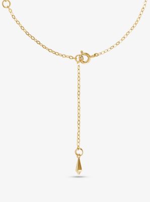 Collier en argent sterling &agrave; placage en or&nbsp;14K avec gros cadenas &agrave; pav&eacute;